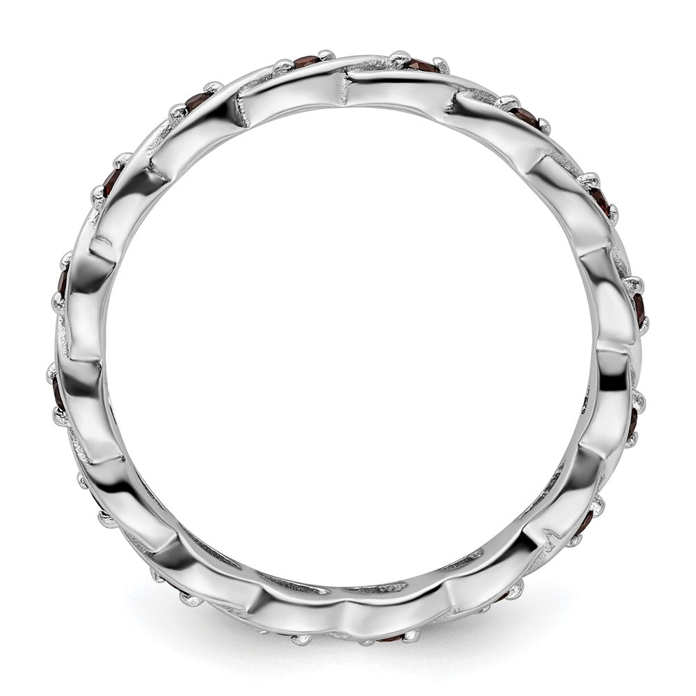 Sterling Silver Stackable Expressions Garnet Ring