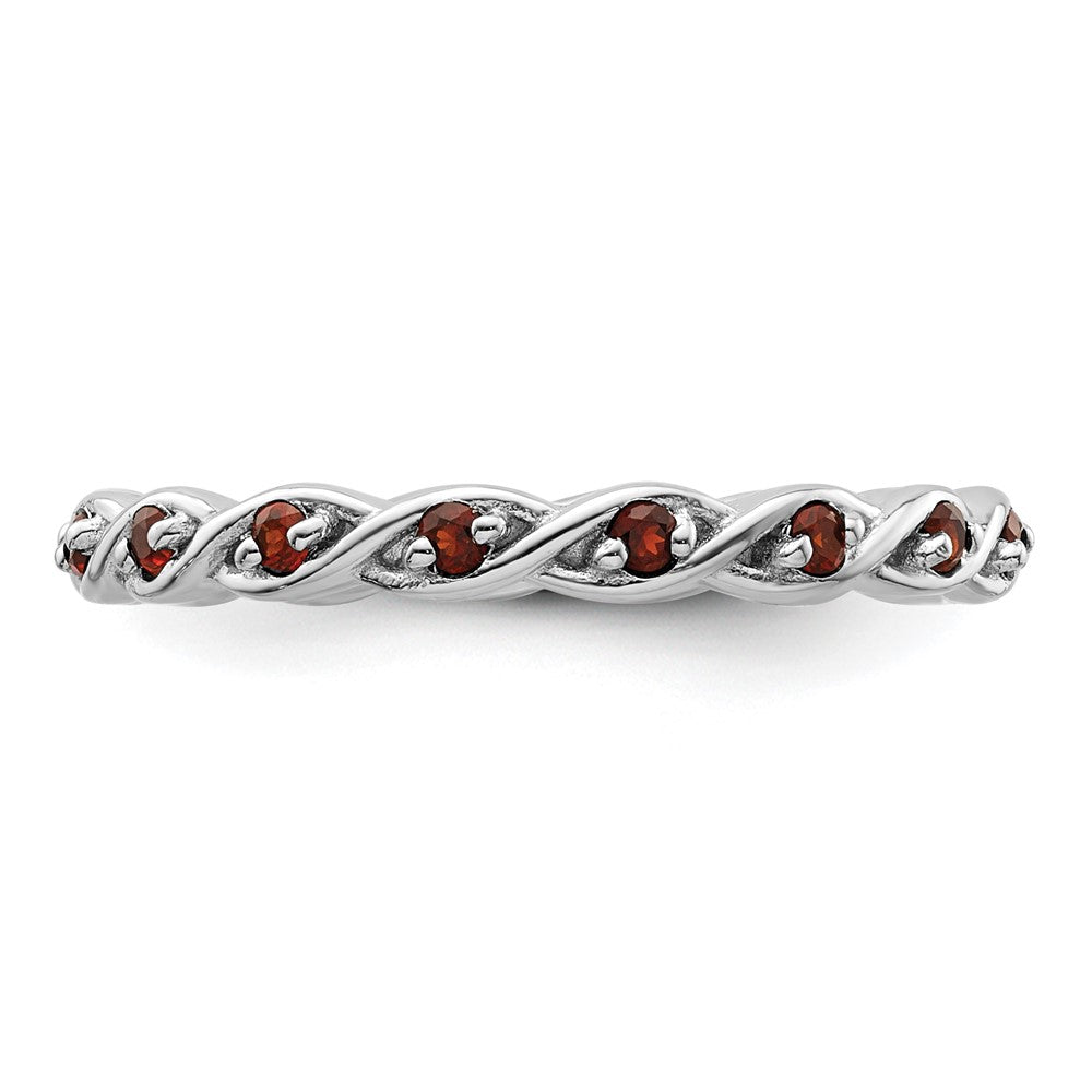 Sterling Silver Stackable Expressions Garnet Ring