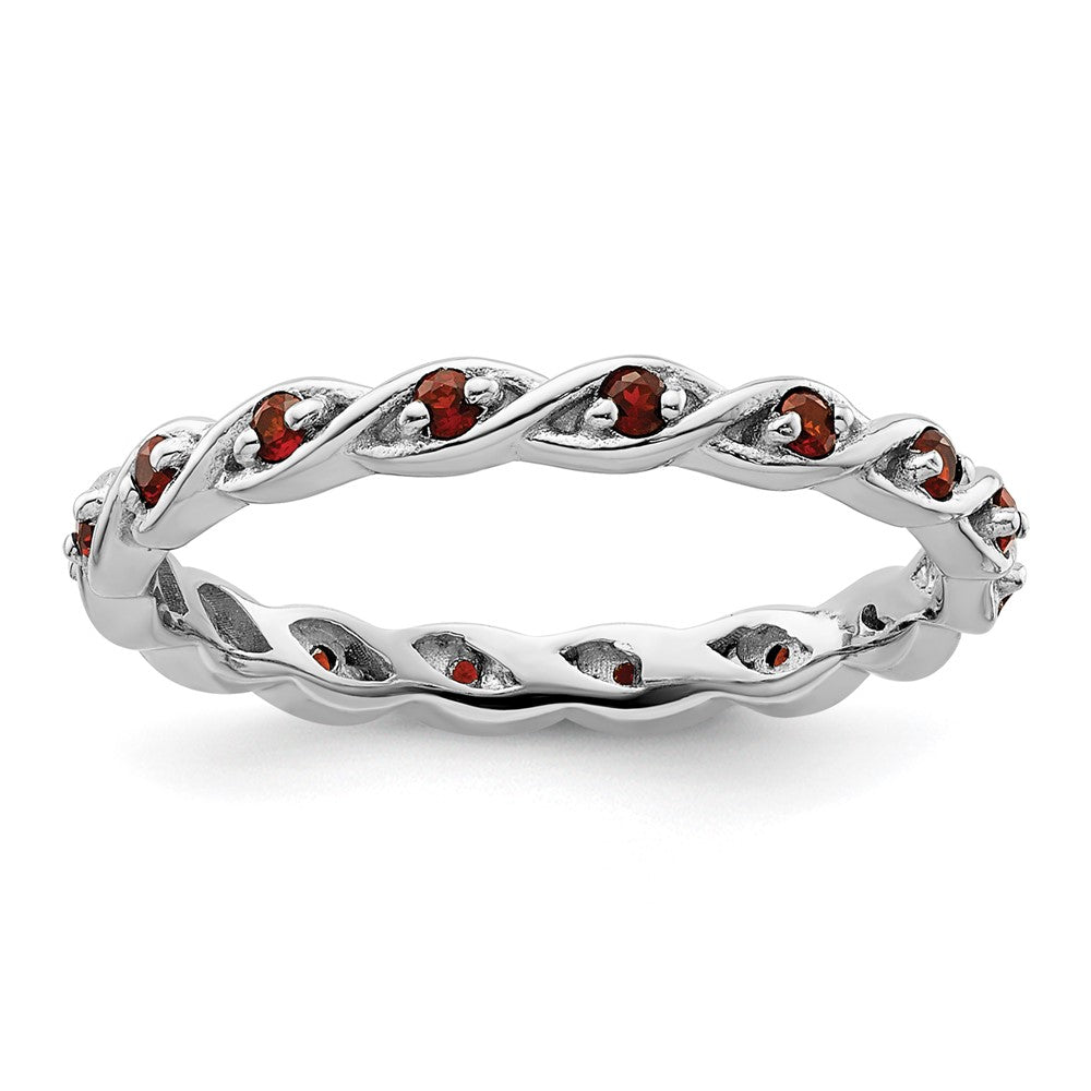 Sterling Silver Stackable Expressions Garnet Ring