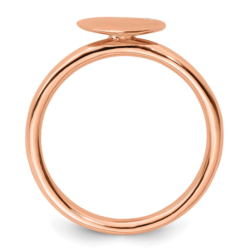 Sterling Silver Stackable Expressions Rose Gold-plated Heart Diamond Ring