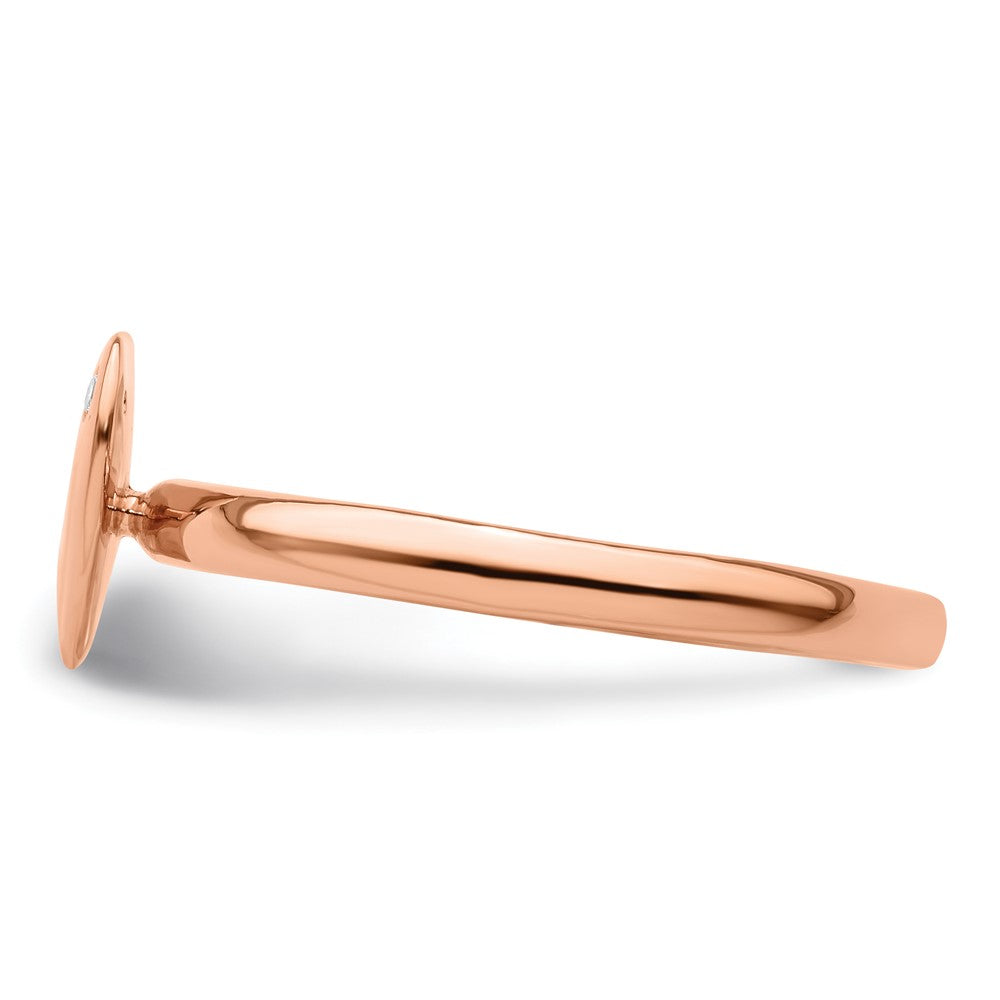 Sterling Silver Stackable Expressions Rose Gold-plated Heart Diamond Ring
