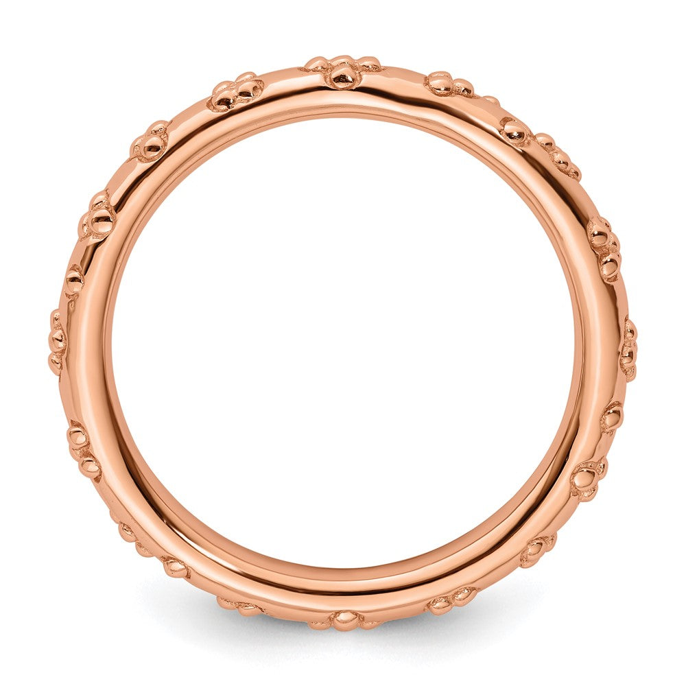 Sterling Silver Stackable Expressions Pink-plated Textured Ring