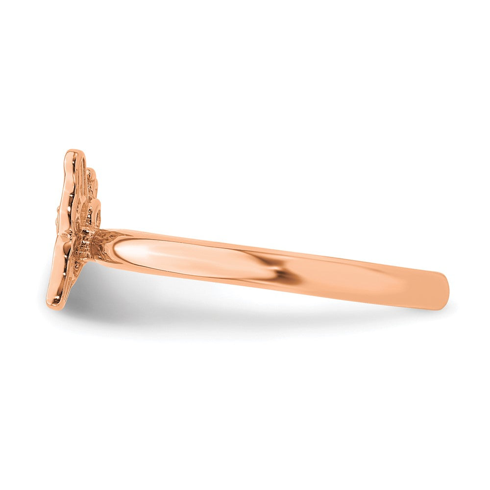 SS Stackable Expressions Rose Gold-plated Butterfly w/Diamond Ring