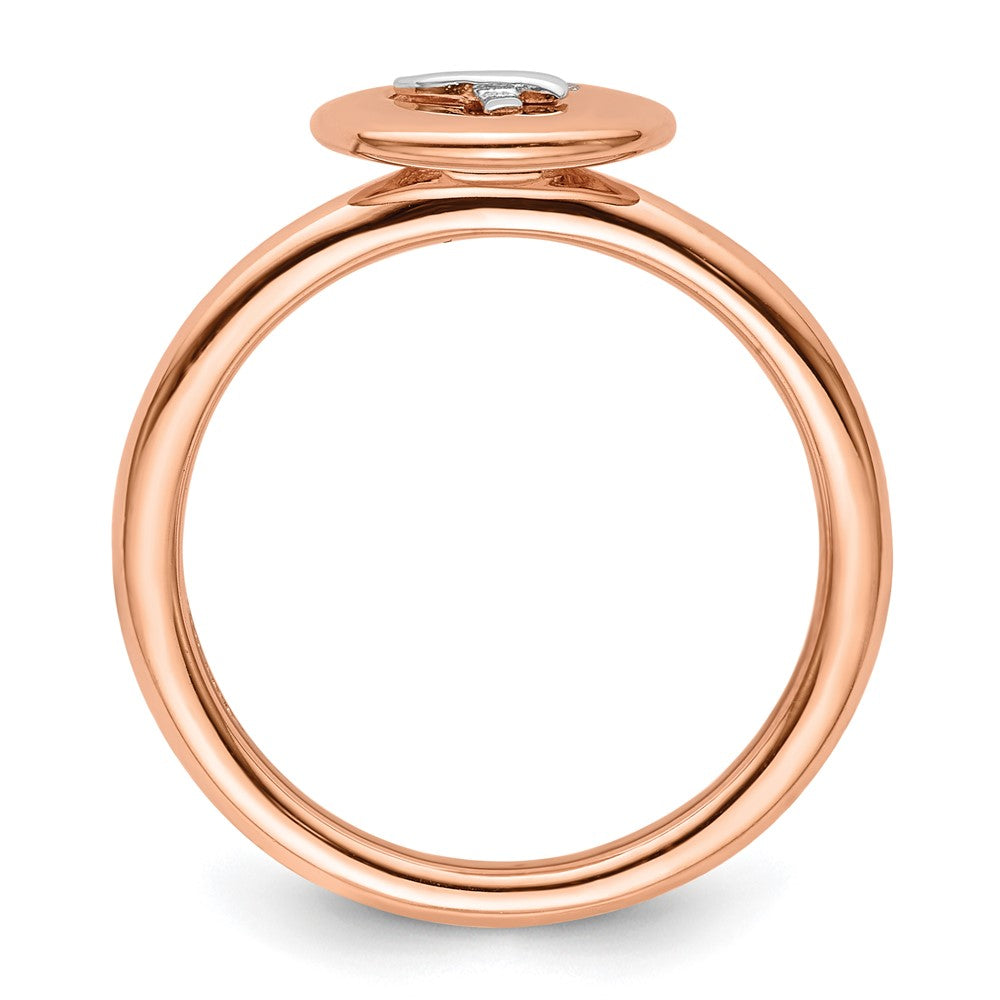 Sterling Silver, 14k Rose & White plated Stackable Expressions Diamond Ring