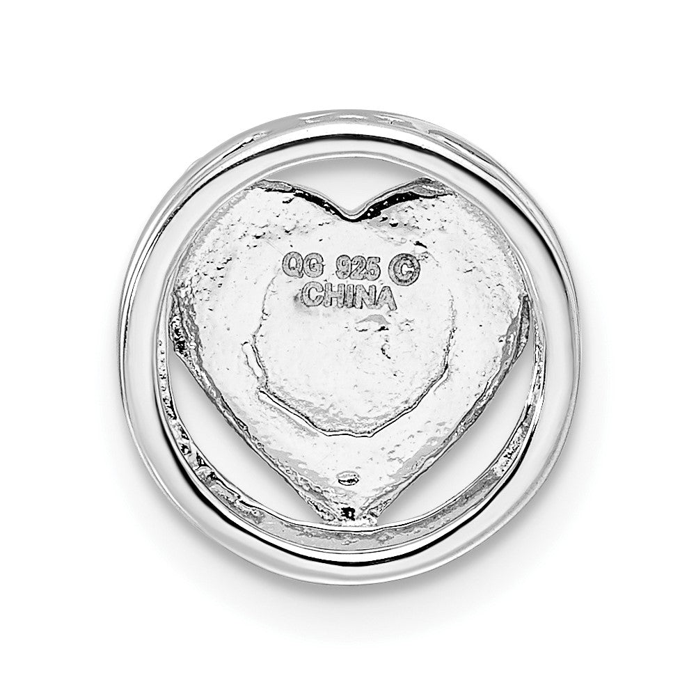 Sterling Silver Stackable Expressions Small Red Enameled Heart Chain Slide