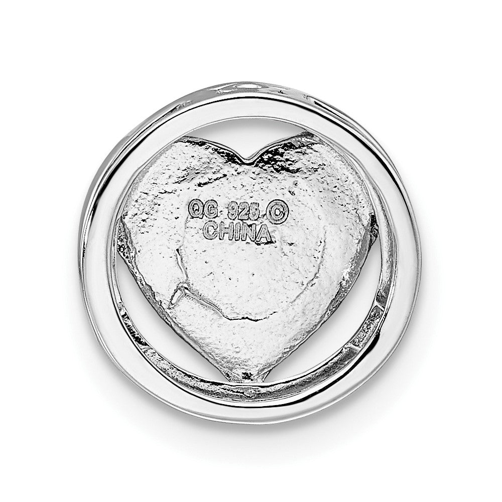 Sterling Silver Stackable Expressions Small Pink Enameled Heart Chain Slide