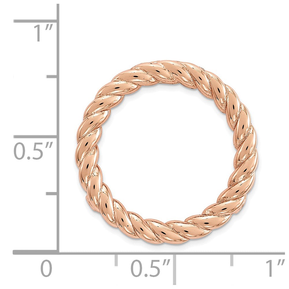 Sterling Silver Stackable Expressions Rose-tone Med Polished Chain Slide