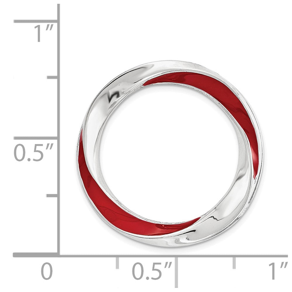 Sterling Silver Stackable Expressions Medium Red Enameled Chain Slide