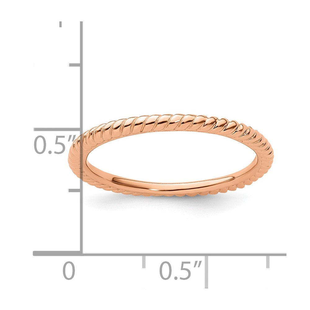 Sterling Silver Stackable Expressions Pink-plated Twisted Ring