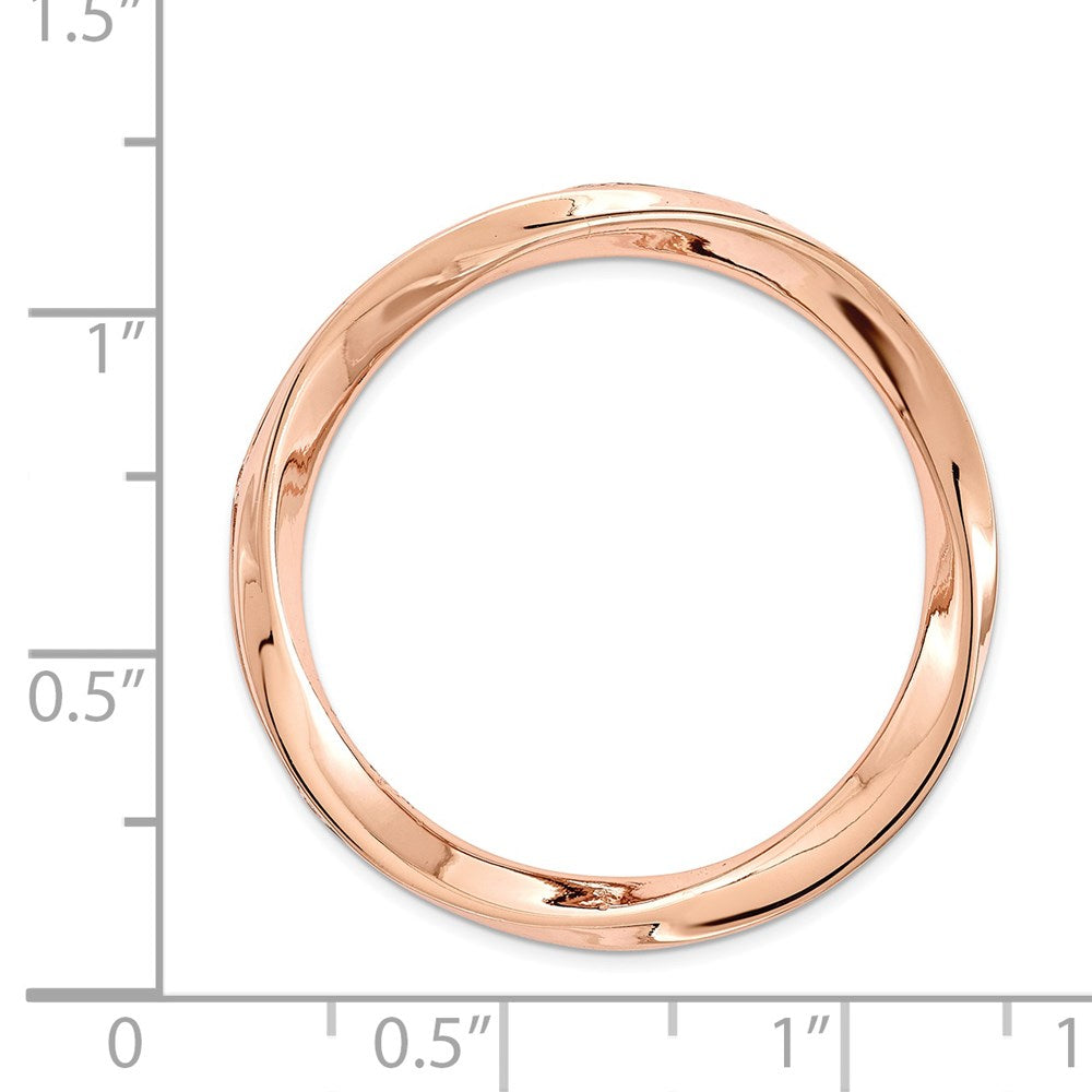 Sterling Silver Stackable Expressions Rose-tone Large Polished Chain Slide