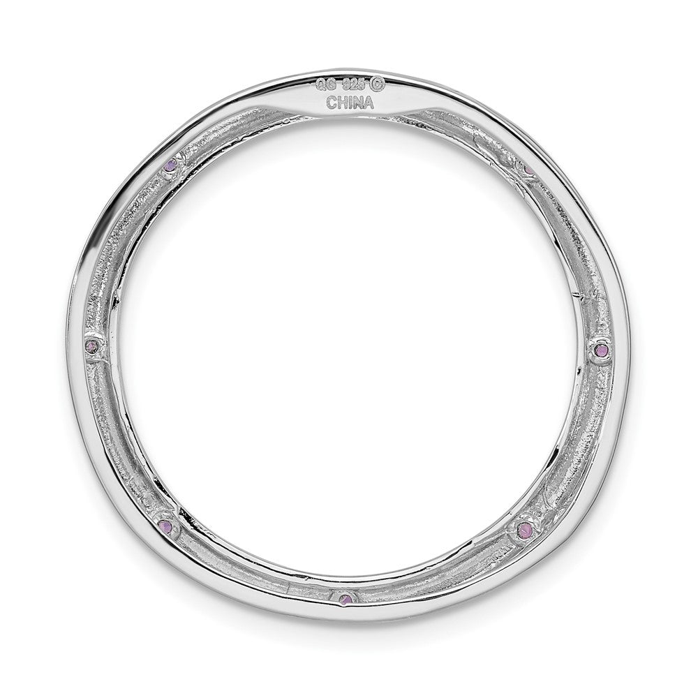 Sterling Silver Stackable Expressions Large Polished Amethyst Chain Slide