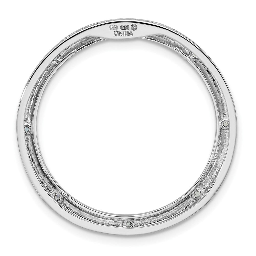 Sterling Silver Stackable Expressions Large Polished Blue Topaz Chain Slide