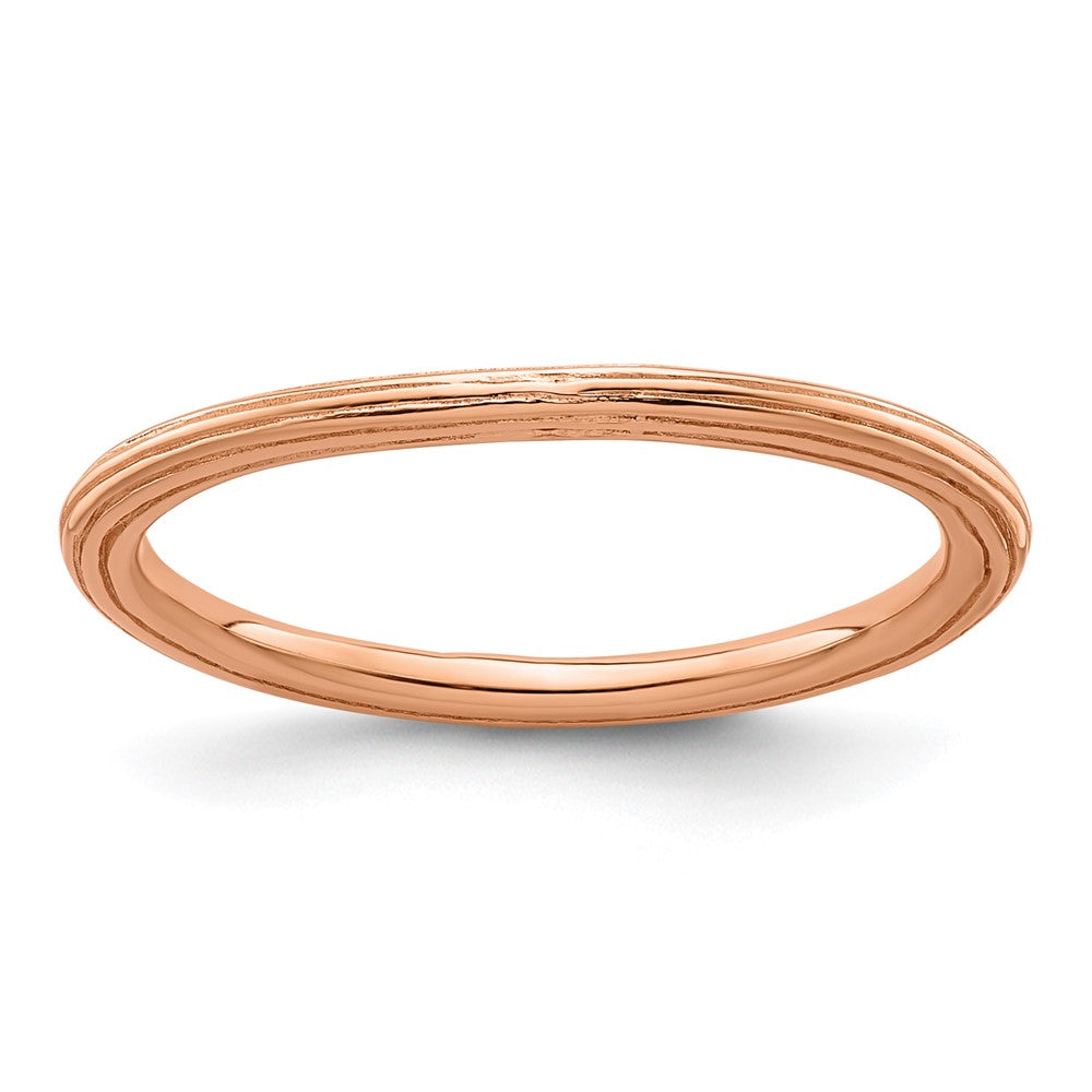 Sterling Silver Stackable Expressions Pink-plated Step-down Ring