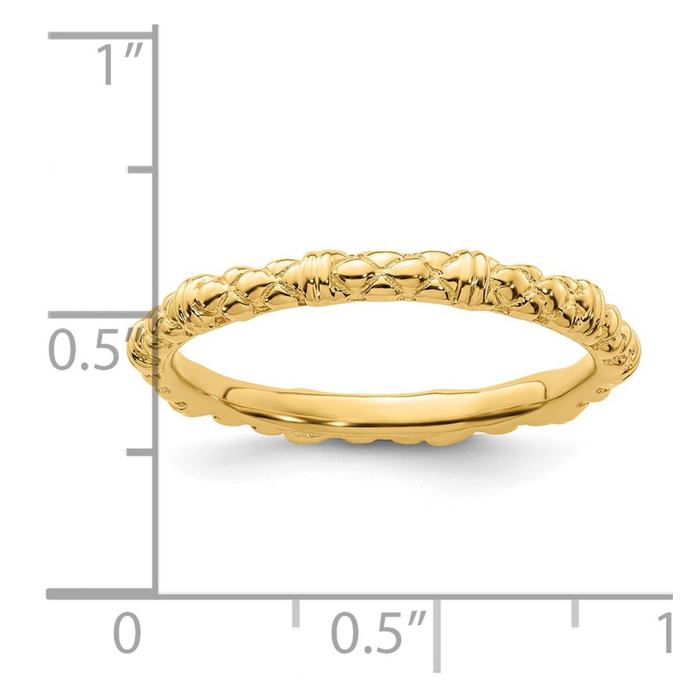 Sterling Silver Stackable Expressions Gold-plated Cable Ring