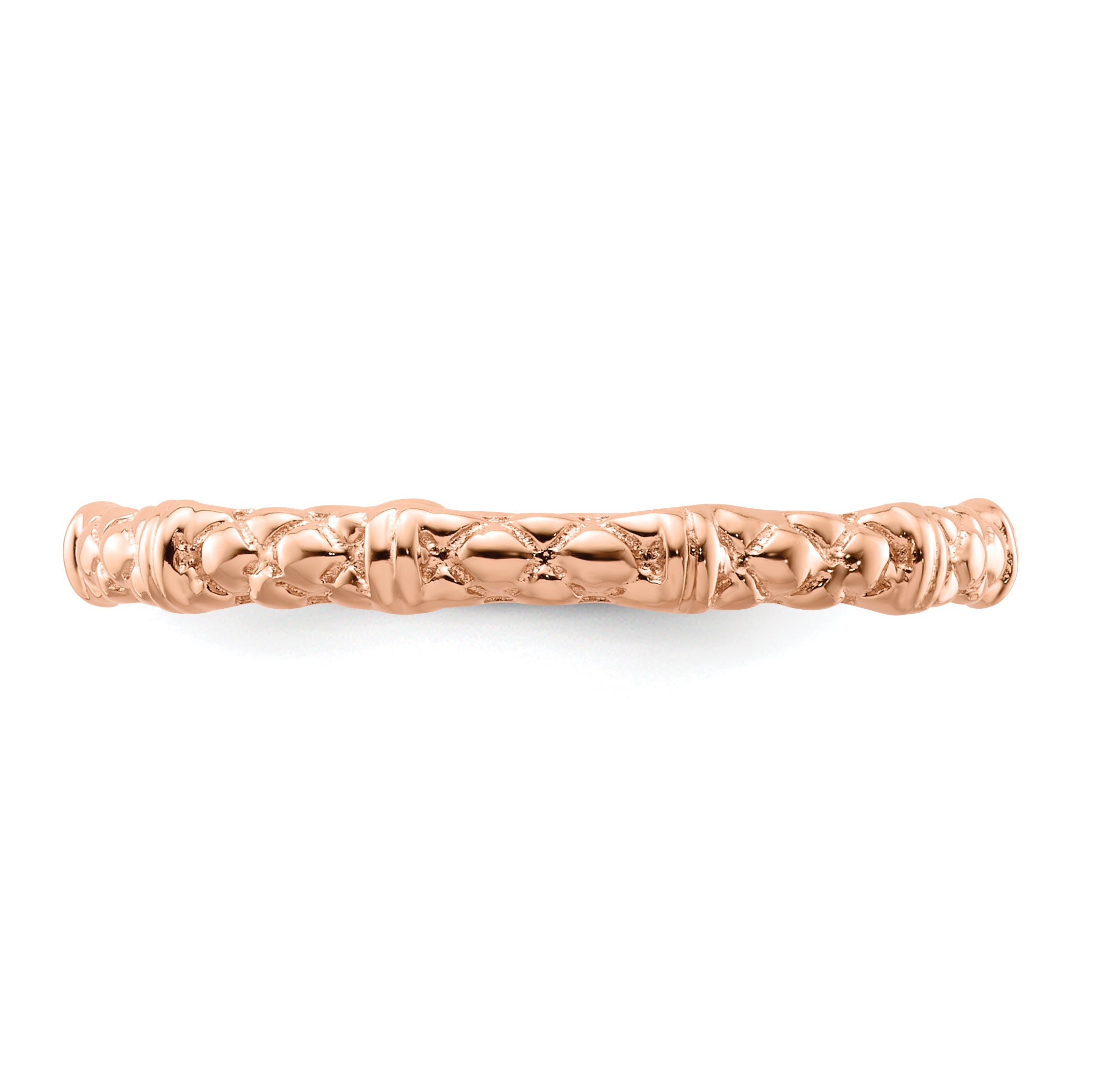 Sterling Silver Stackable Expressions Pink-plated Cable Ring