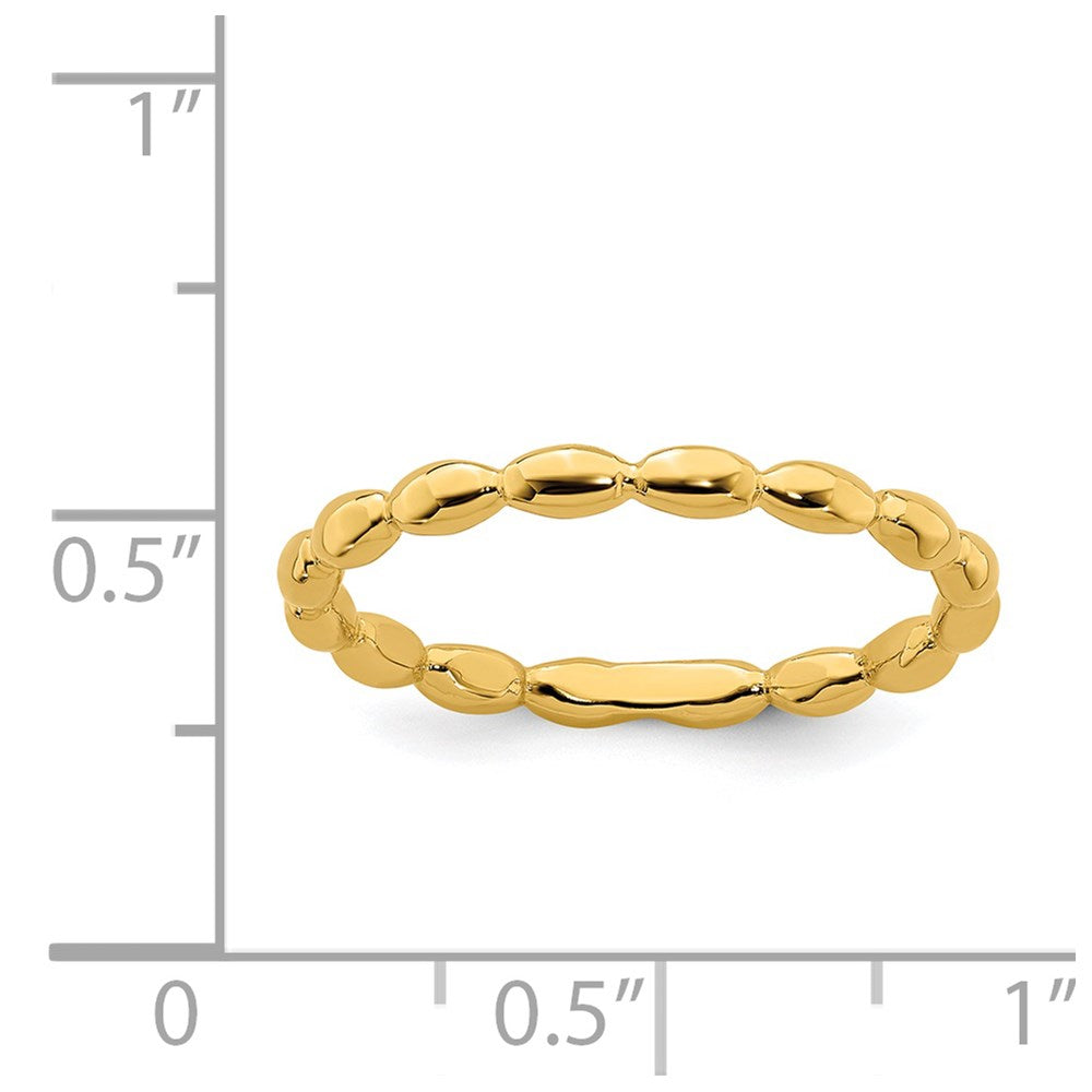 Sterling Silver Stackable Expressions Gold-plated Rice Ring