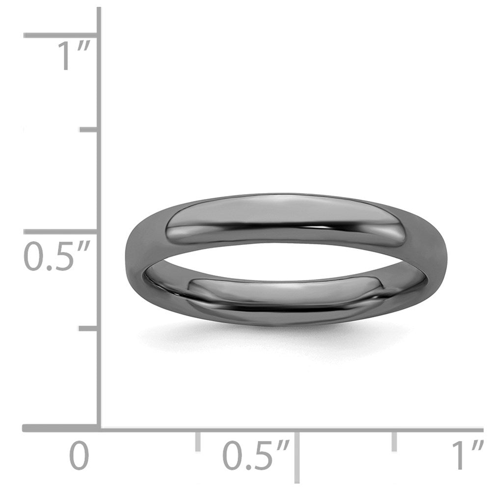 Sterling Silver Stackable Expressions Black-plated Polished Ring