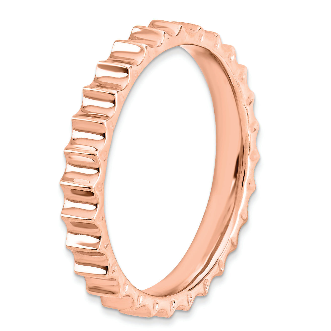 Sterling Silver Stackable Expressions Pink-plated Ring
