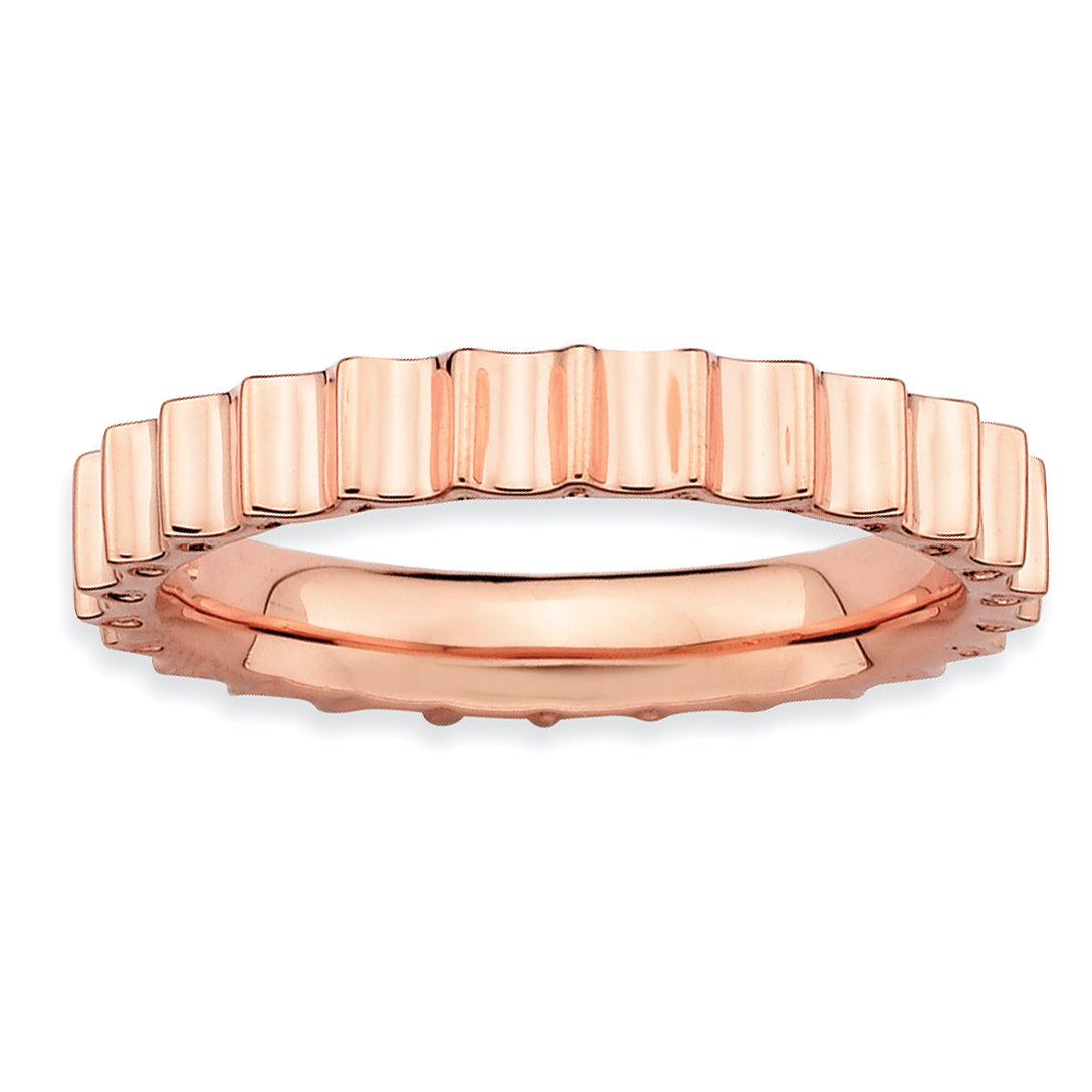 Sterling Silver Stackable Expressions Pink-plated Ring