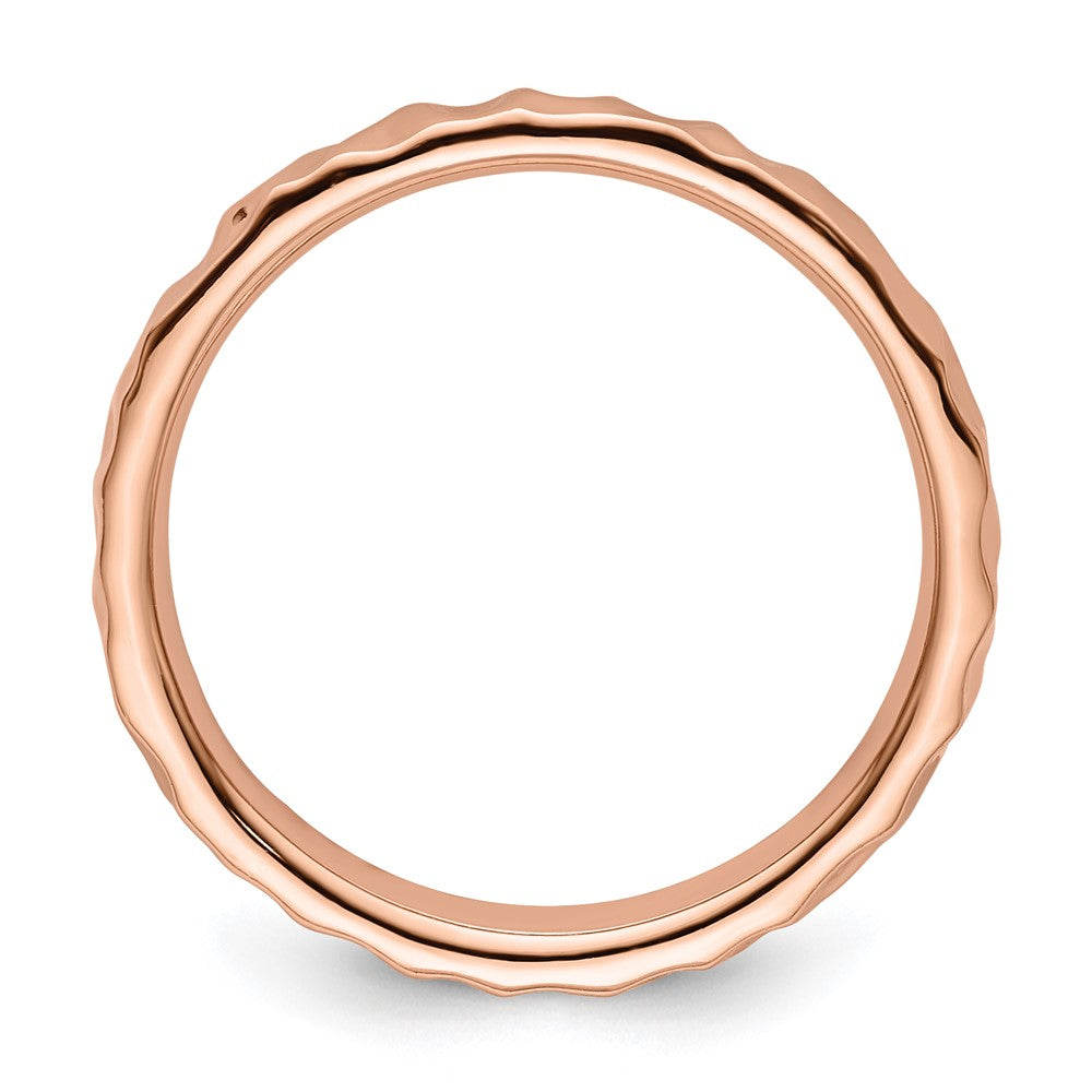 Sterling Silver Stackable Expressions Pink-plated Ring