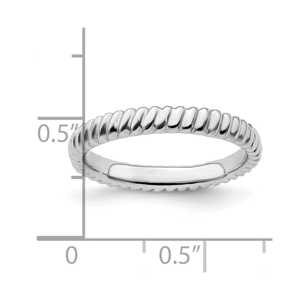 Sterling Silver Stackable Expressions Rhodium Ring