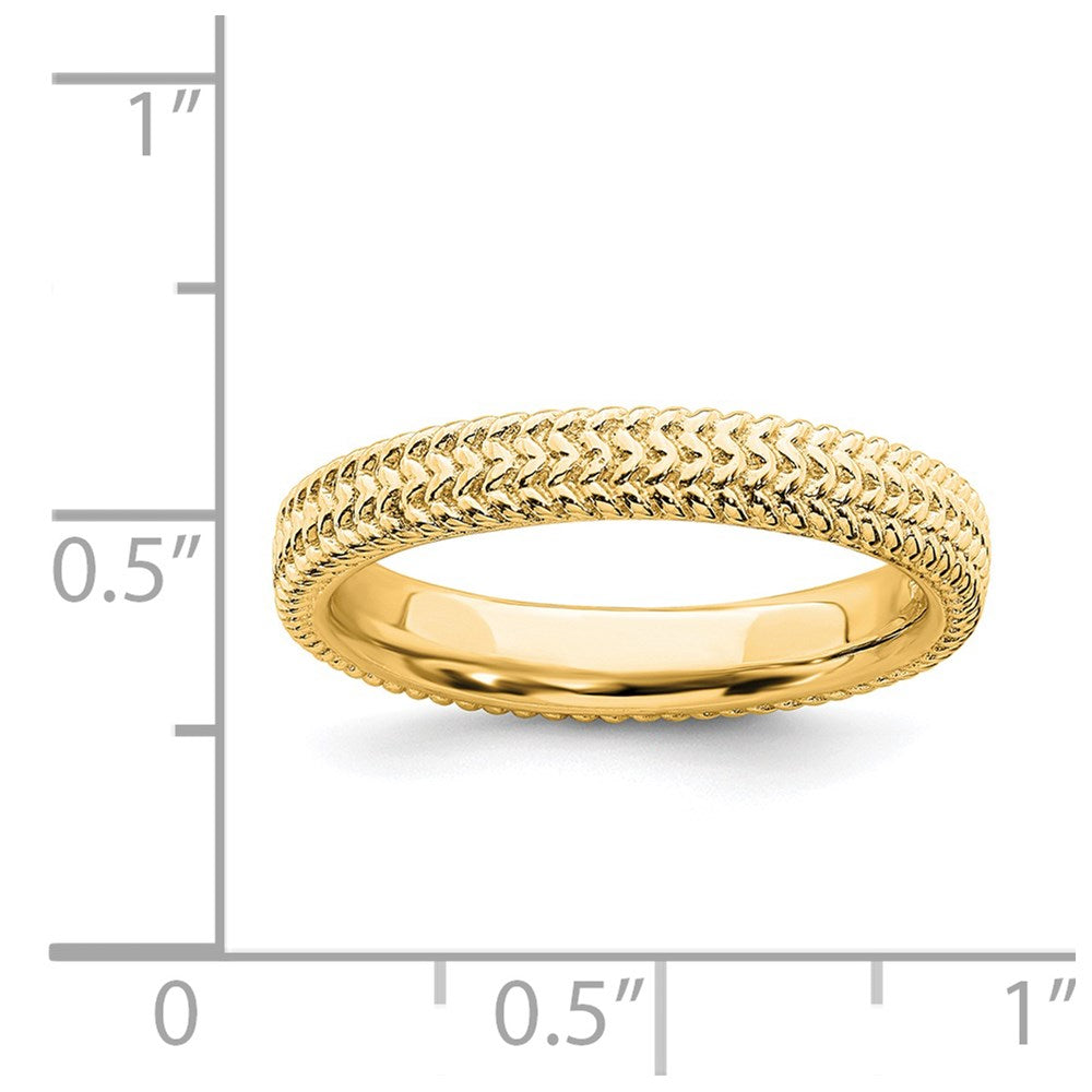 Sterling Silver Stackable Expressions Gold-plated Ring