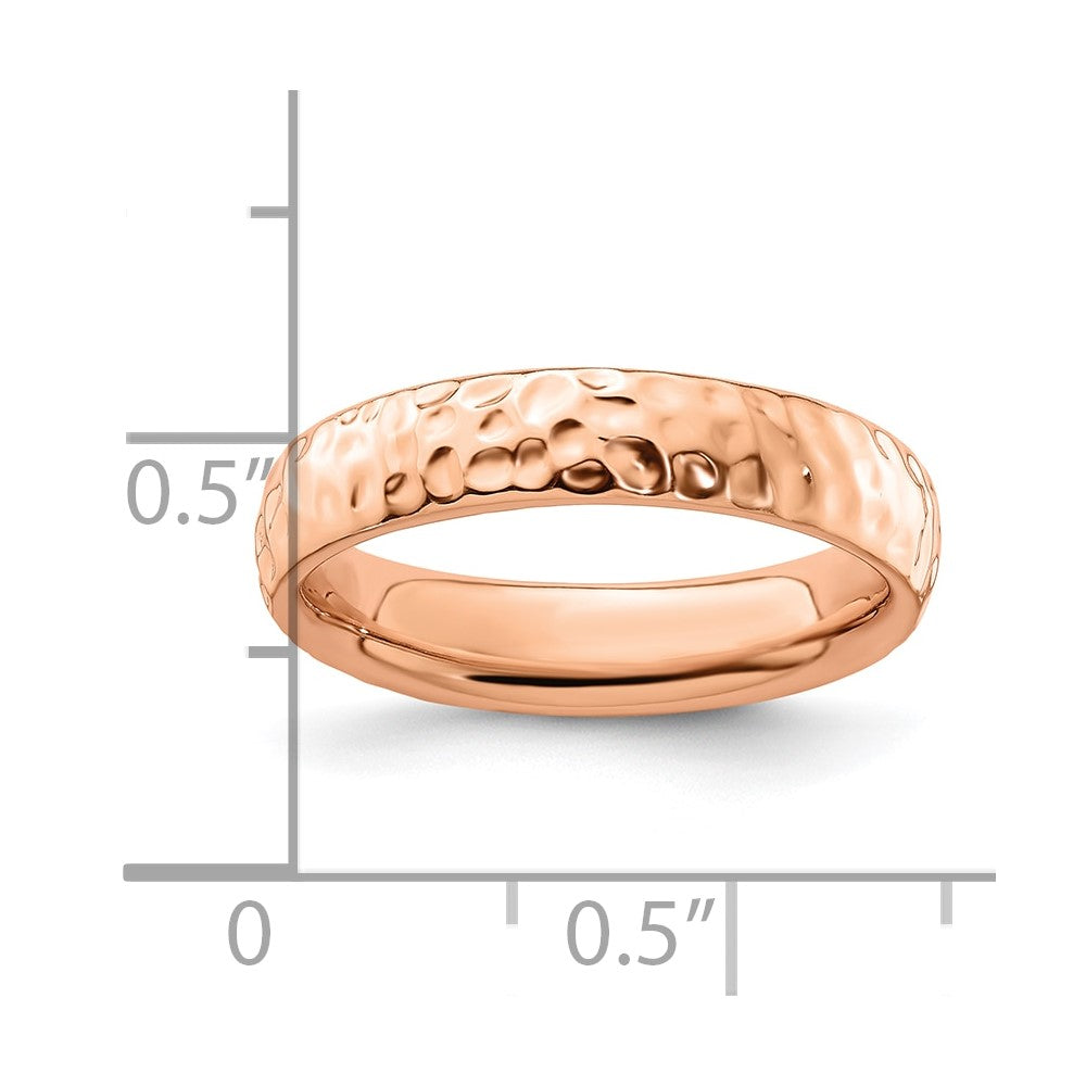 Sterling Silver Stackable Expressions Pink-plated Ring