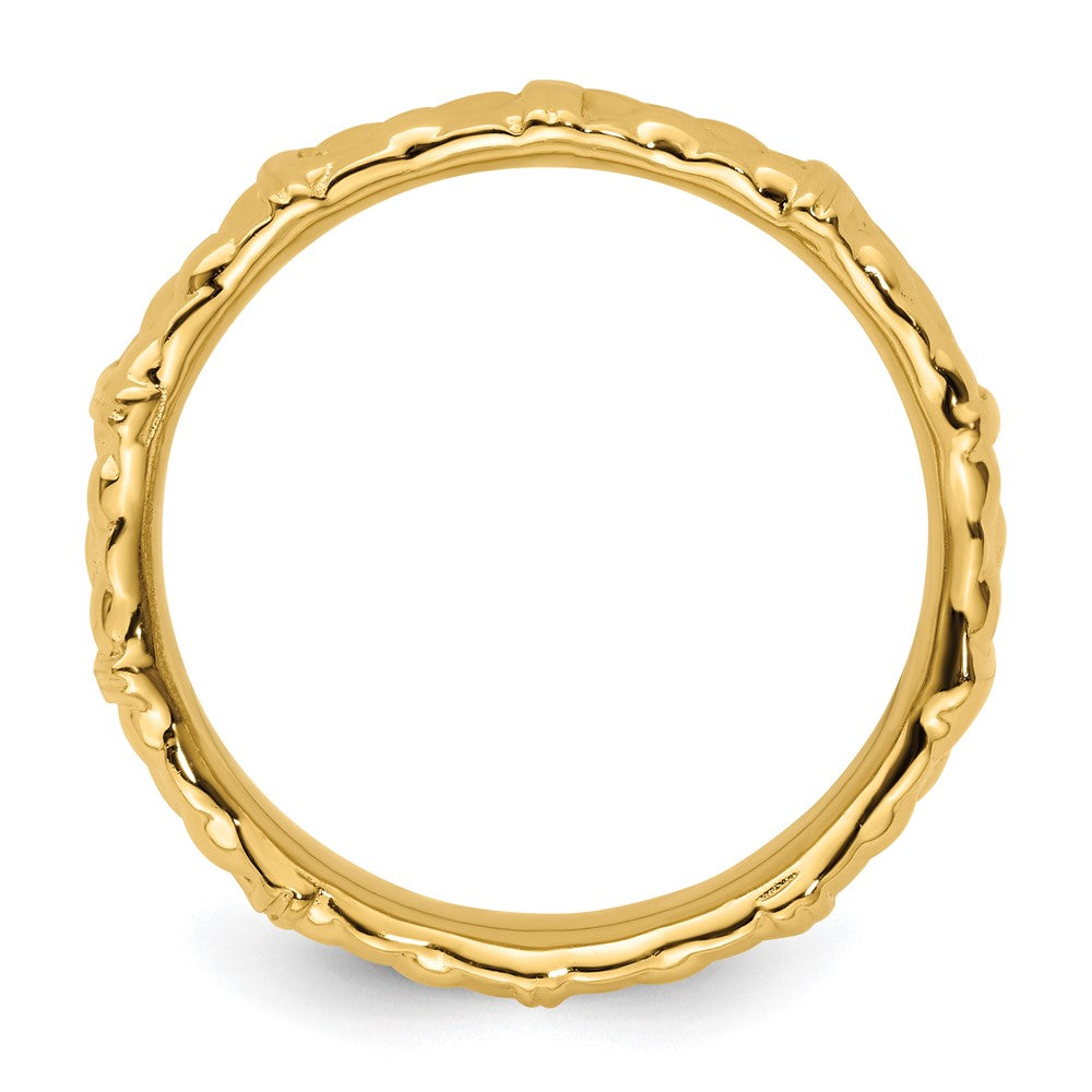 Sterling Silver Stackable Expressions Gold-plated Ring