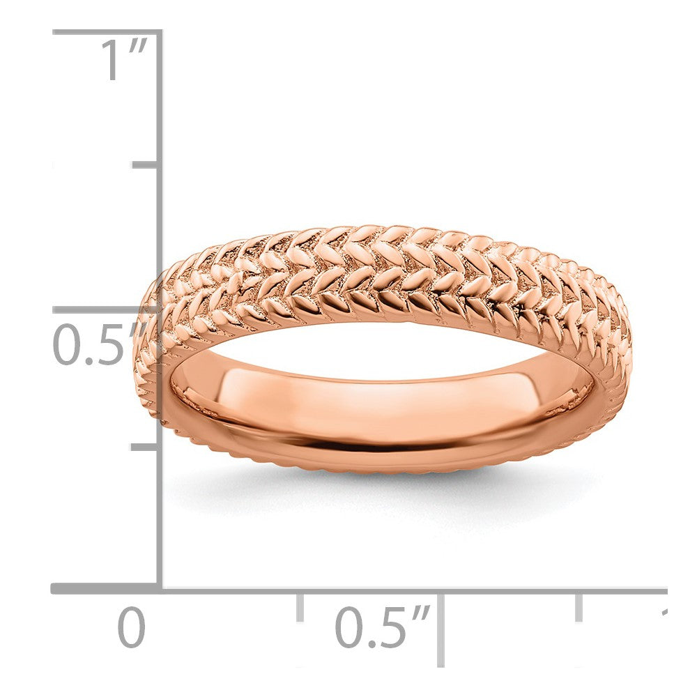 Sterling Silver Stackable Expressions Pink-plated Ring