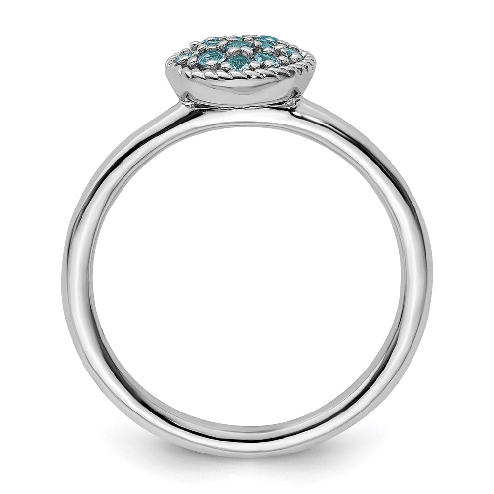 Sterling Silver Stackable Expressions Blue Topaz Rhodium Ring