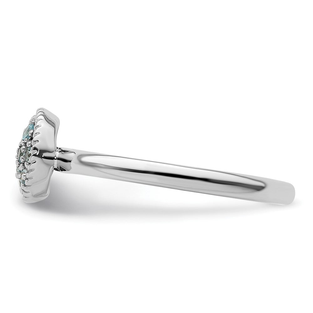 Sterling Silver Stackable Expressions Blue Topaz Rhodium Ring