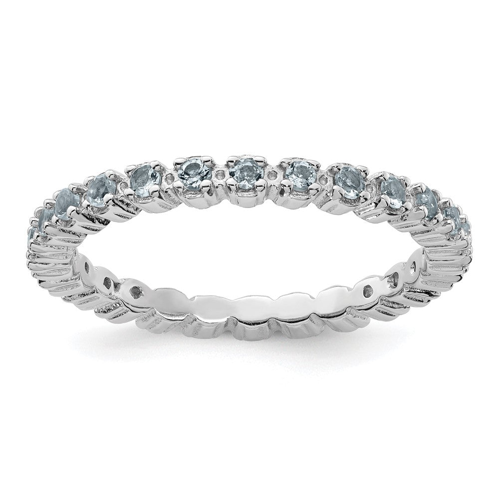 Sterling Silver Stackable Expressions Aquamarine Ring