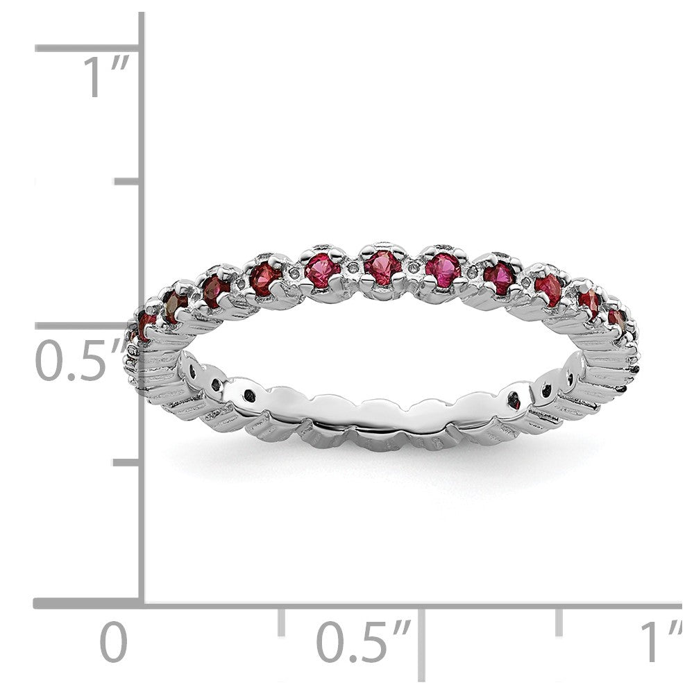 Sterling Silver Stackable Expressions Created Ruby Ring