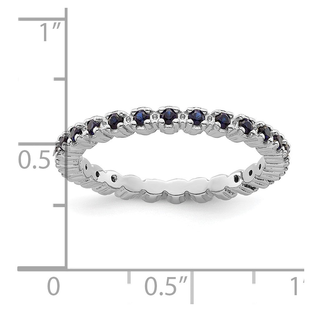 Sterling Silver Stackable Expressions Created Sapphire Ring