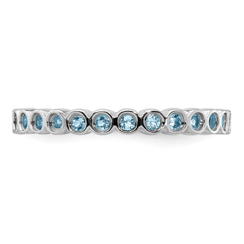 Sterling Silver Stackable Expressions Aquamarine Ring