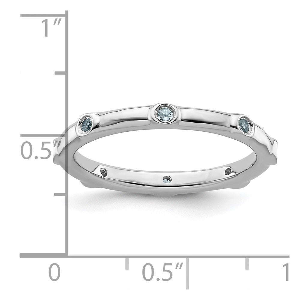 Sterling Silver Stackable Expressions Aquamarine Ring