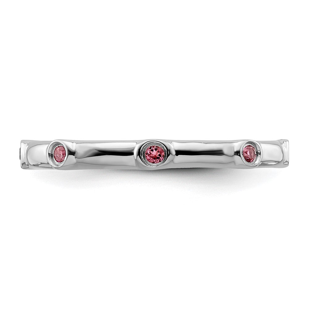 Sterling Silver Stackable Expressions Pink Tourmaline Ring