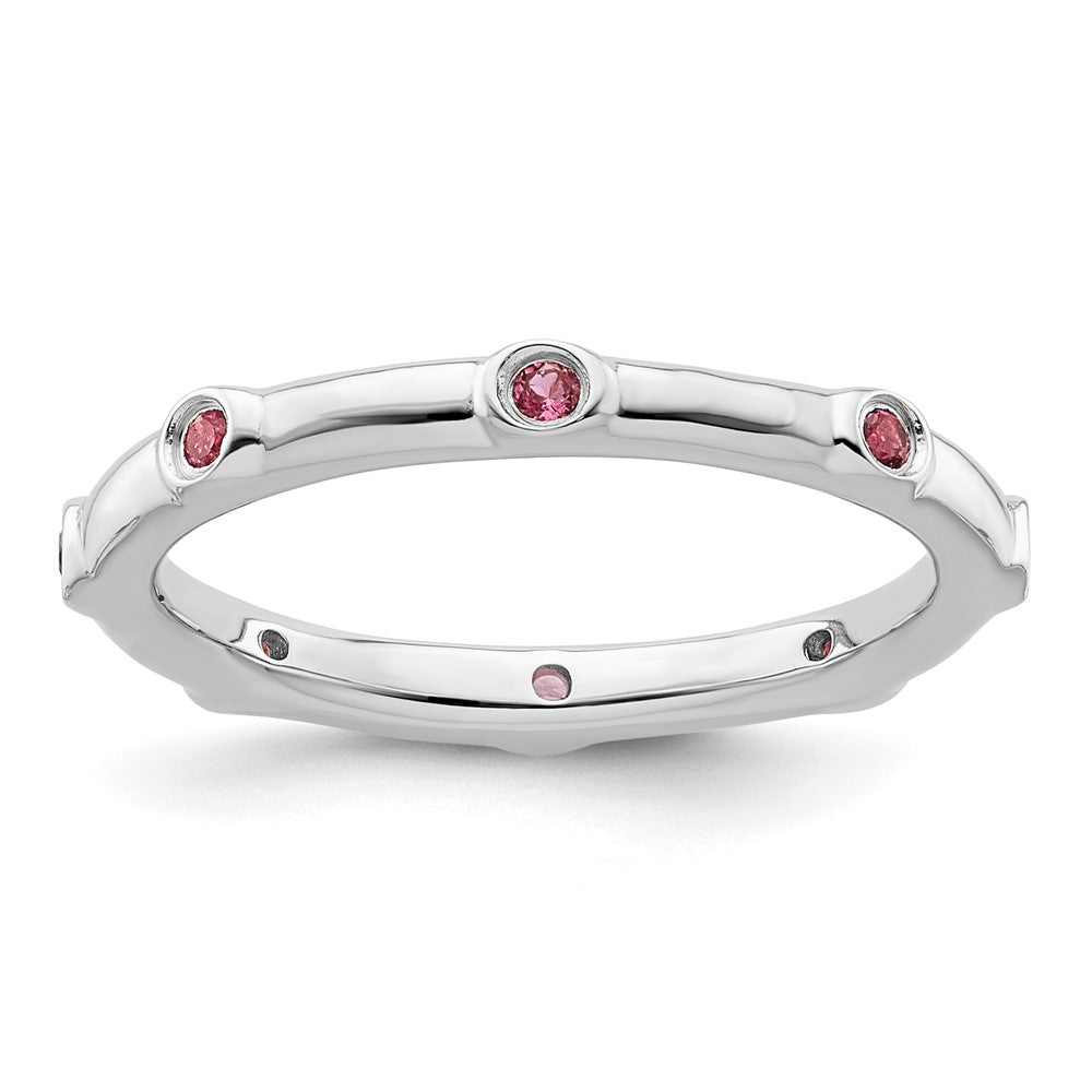 Sterling Silver Stackable Expressions Pink Tourmaline Ring