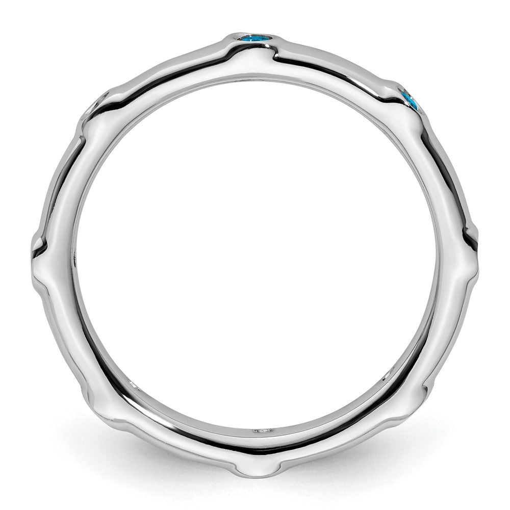 Sterling Silver Stackable Expressions Blue Topaz Ring