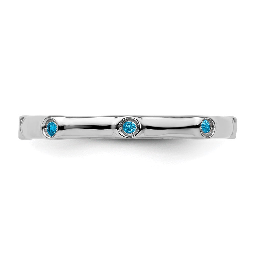 Sterling Silver Stackable Expressions Blue Topaz Ring