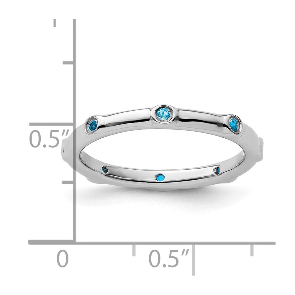 Sterling Silver Stackable Expressions Blue Topaz Ring