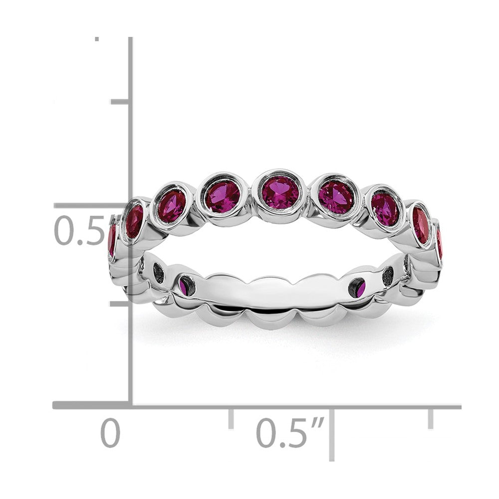 Sterling Silver Stackable Expressions Created Ruby Ring