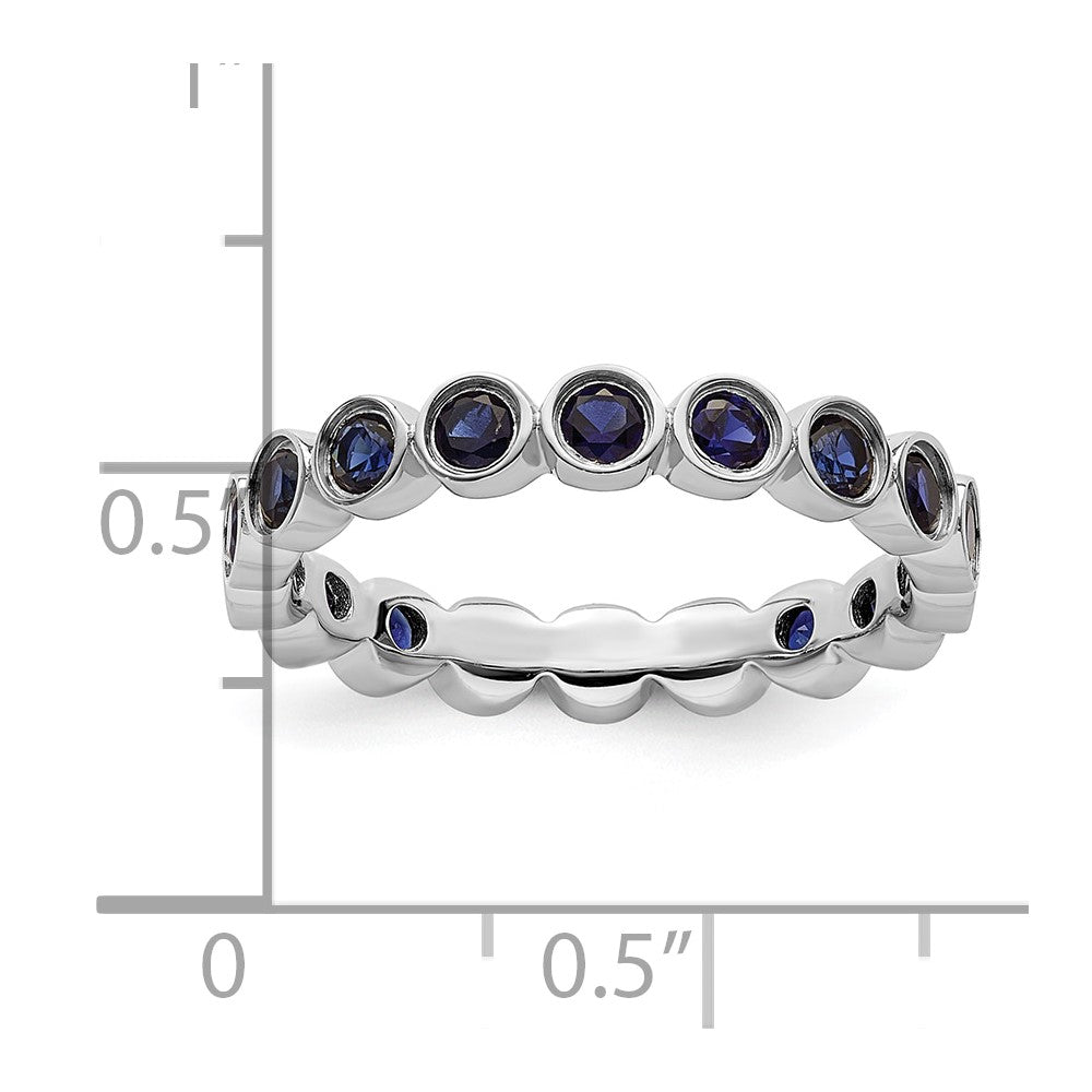 Sterling Silver Stackable Expressions Created Sapphire Ring
