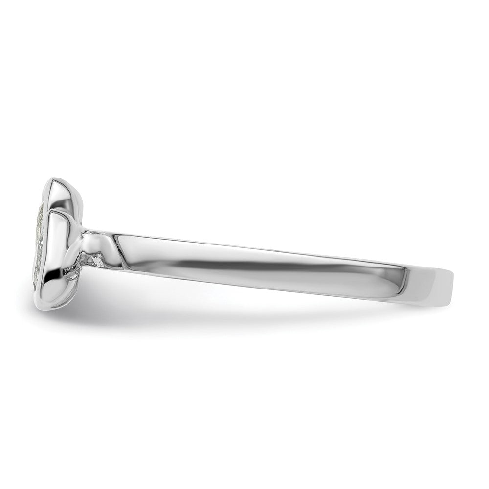 Sterling Silver Stackable Expressions Aquamarine Double Heart Ring