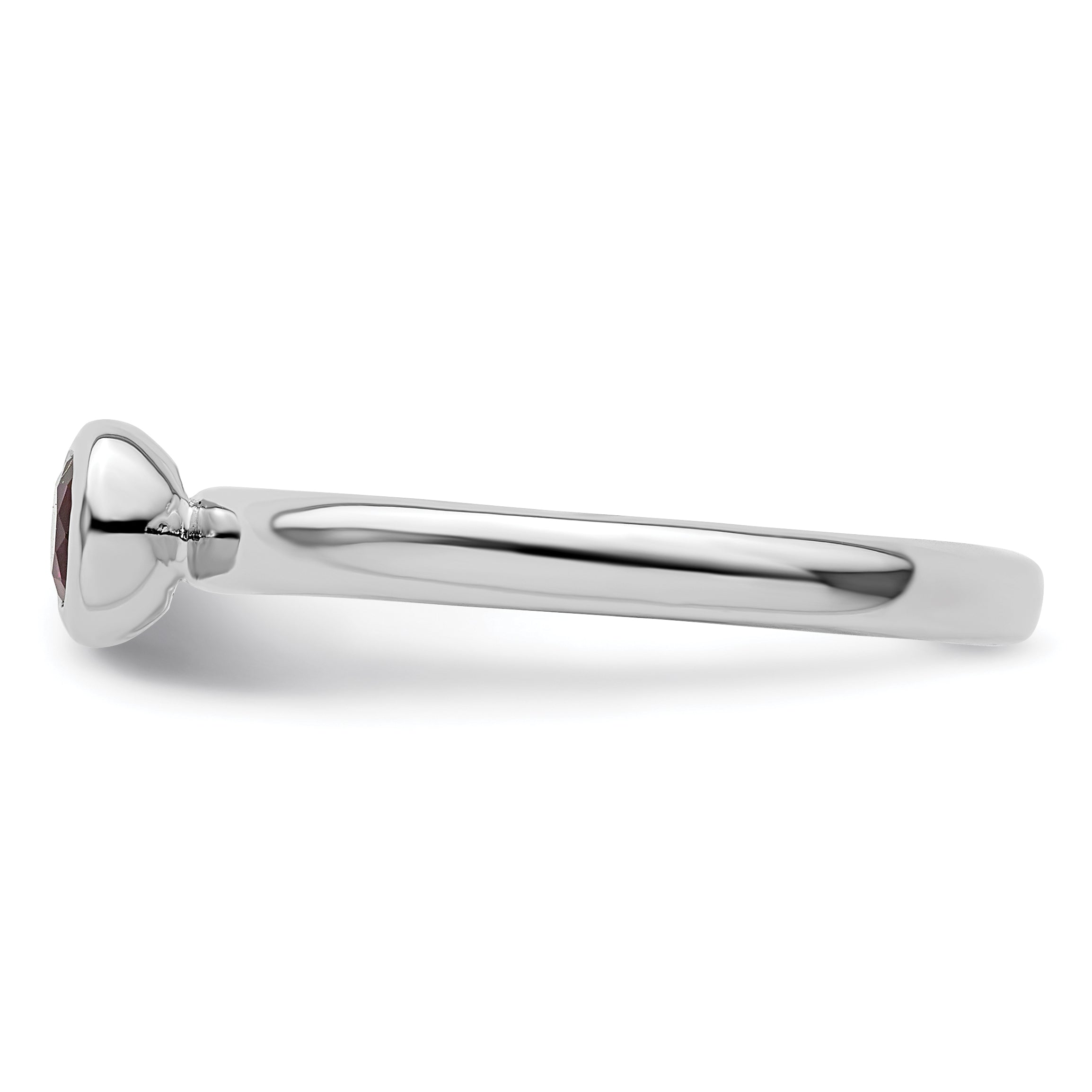 SS Stackable Expressions Low 4mm Round Rhodolite Garnet Ring