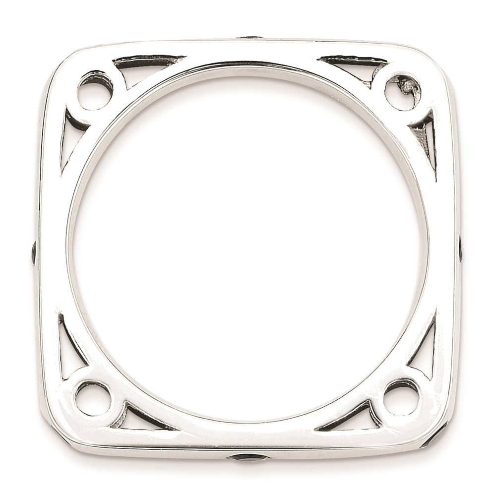 Sterling Silver Stackable Expressions Polished Created Sapphire Square Ring