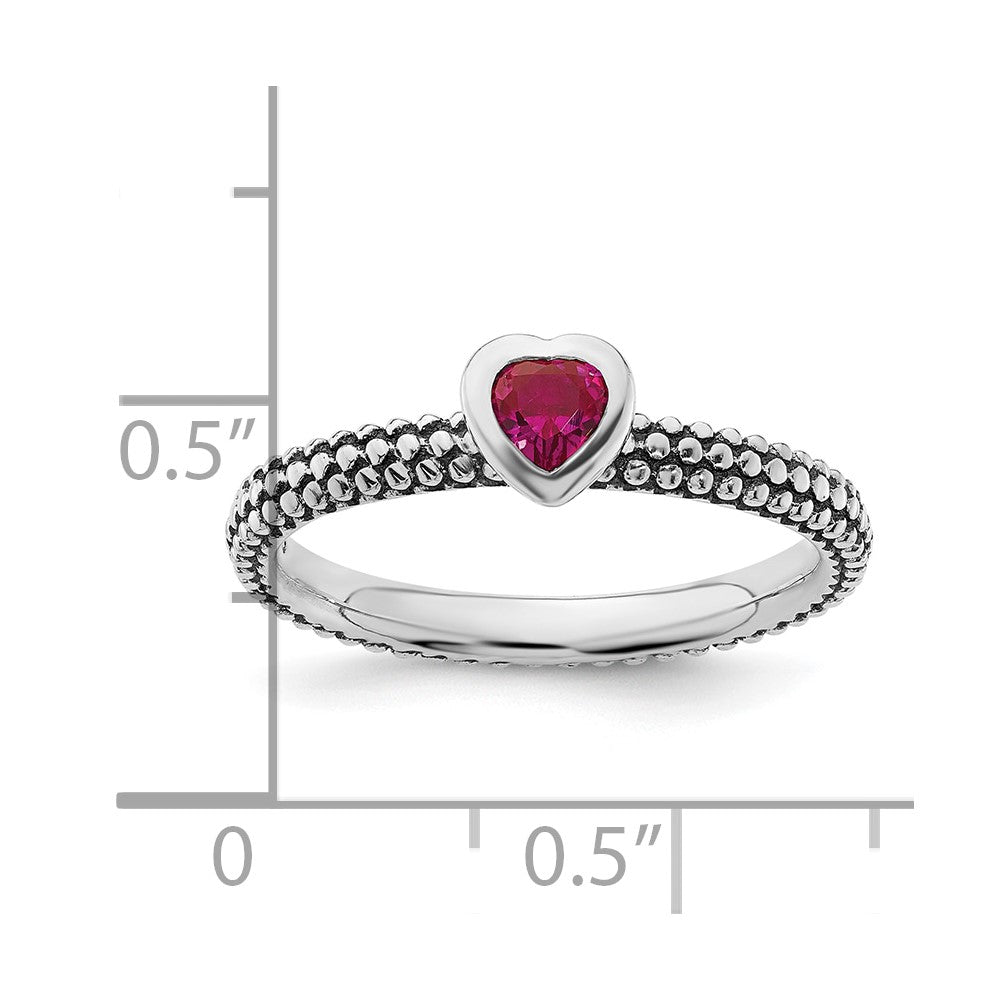 Sterling Silver Stackable Expressions Polished Cr.R Heart Ring
