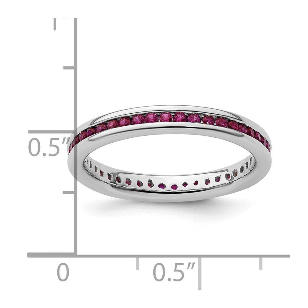Sterling Silver Stackable Expressions Polished Created Ruby Ring