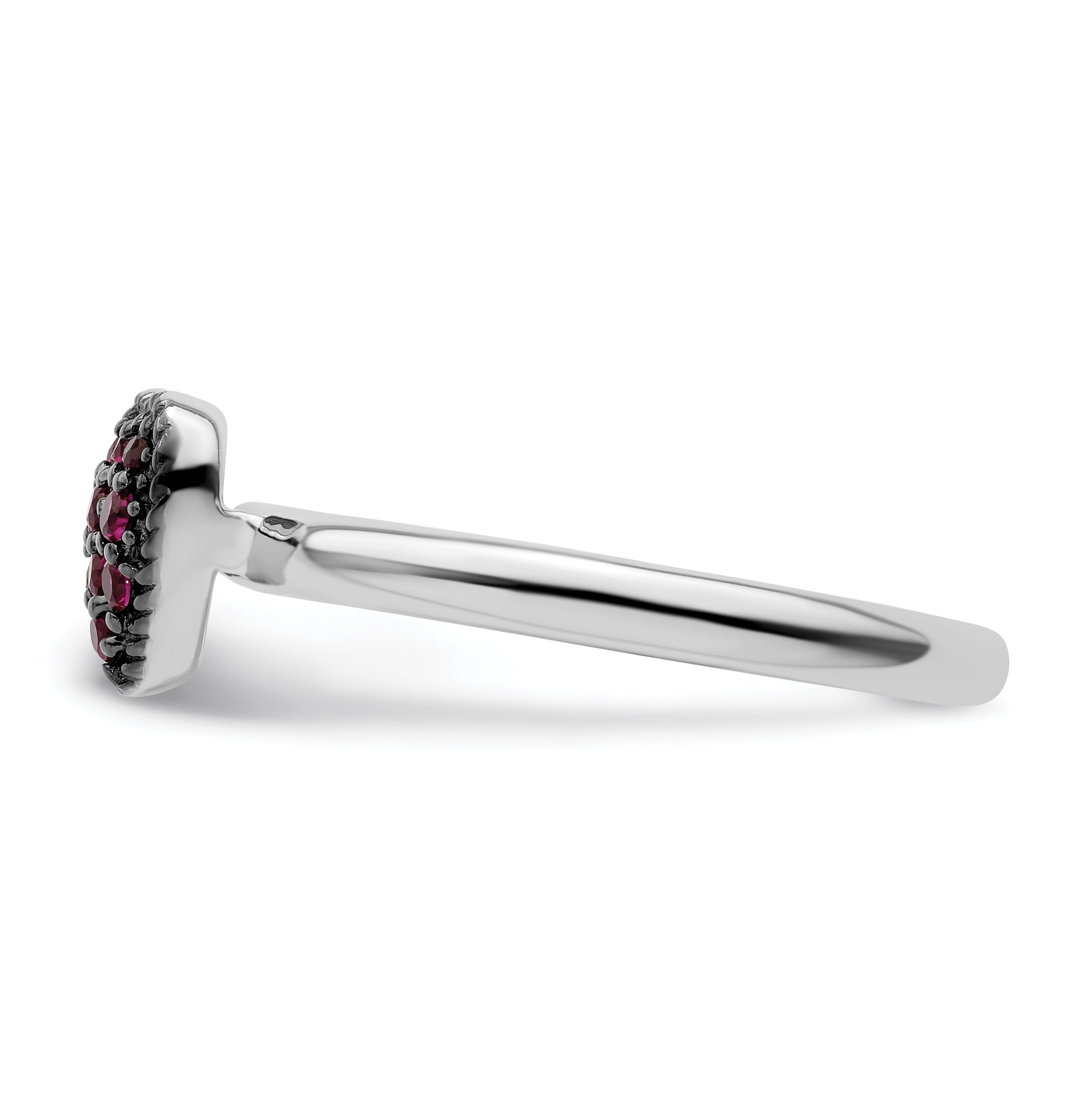 Sterling Silver Stackable Expressions Cr Ruby Heart Ring