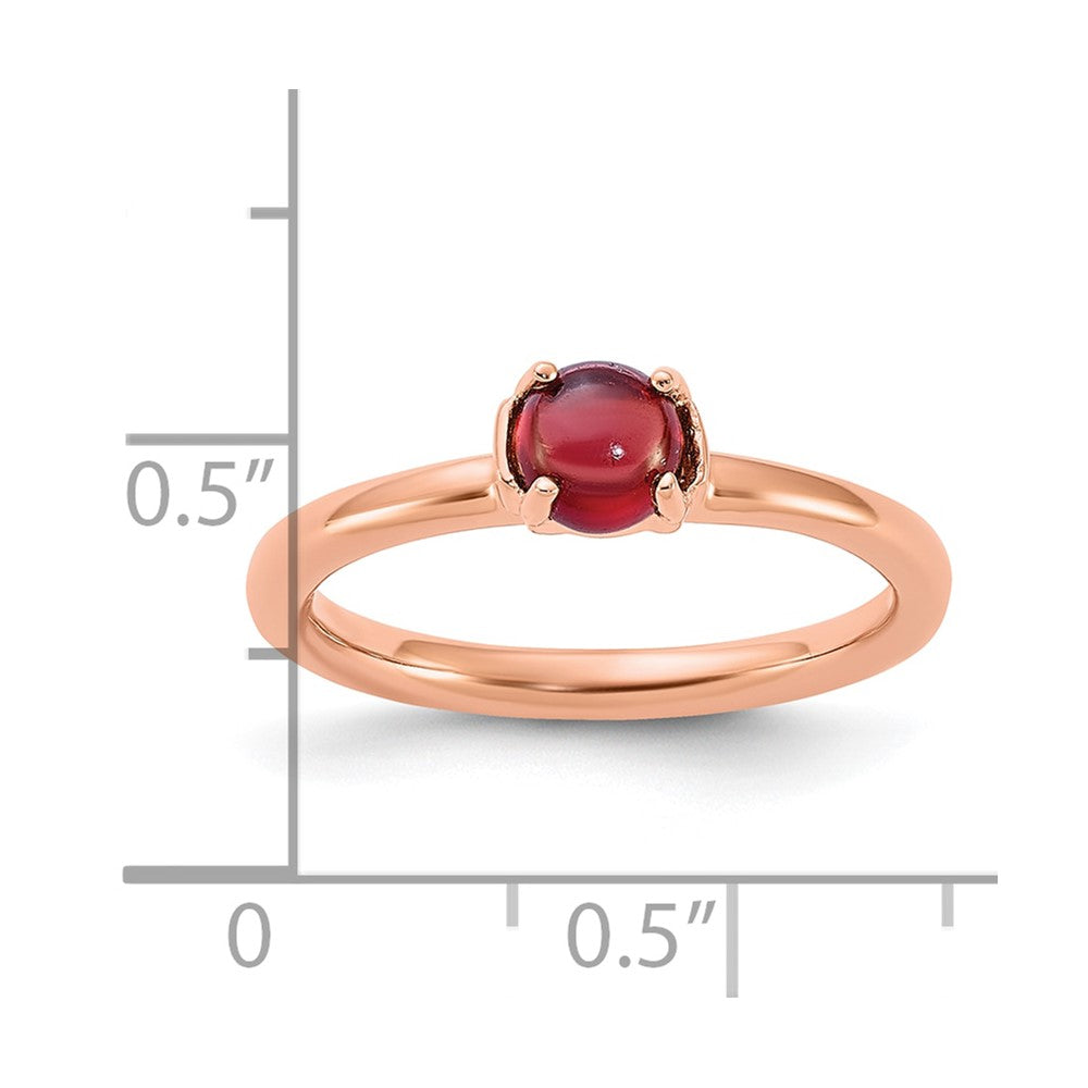 Sterling Silver Stackable Expressions Garnet Pink-plated Ring